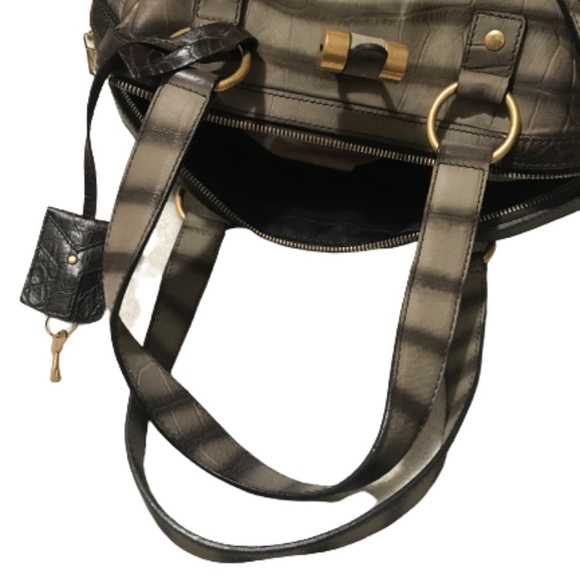 π RARE π YSL MUSE TOTE LEATHER STATEMENT BAG EMBOSSED - Picture 14 of 16